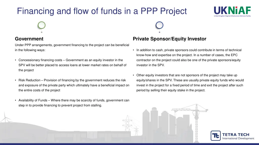 financing and flow of funds in a ppp project