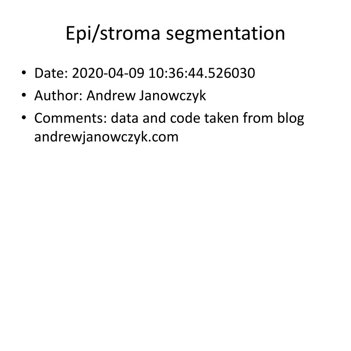 epi stroma segmentation