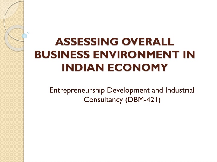 assessing overall business environment in indian