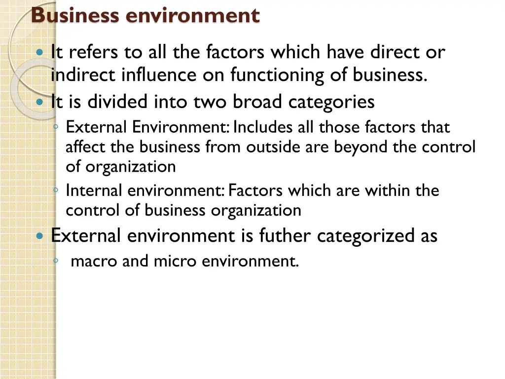 business environment