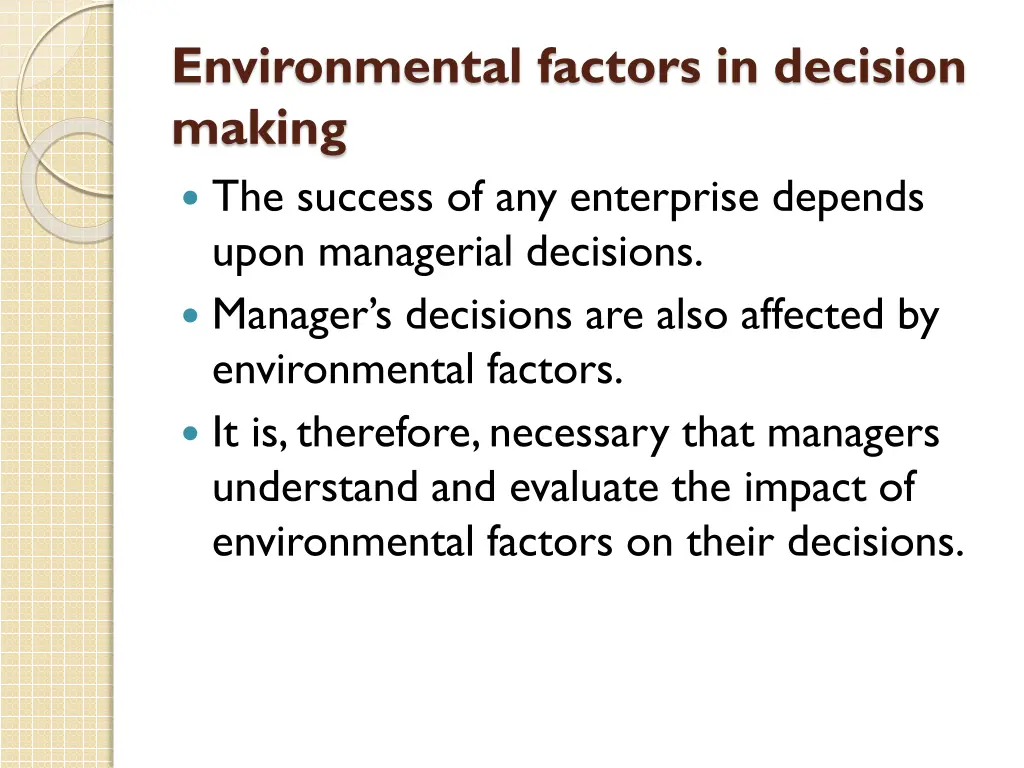 environmental factors in decision making