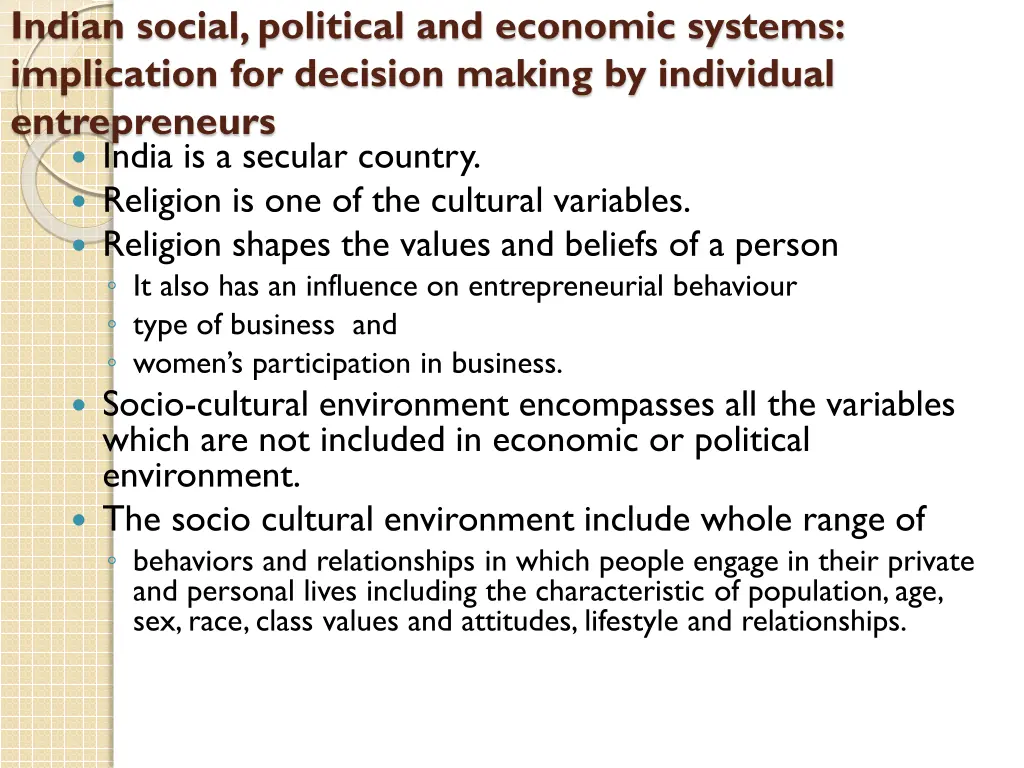 indian social political and economic systems