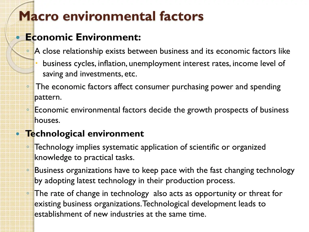 macro environmental factors