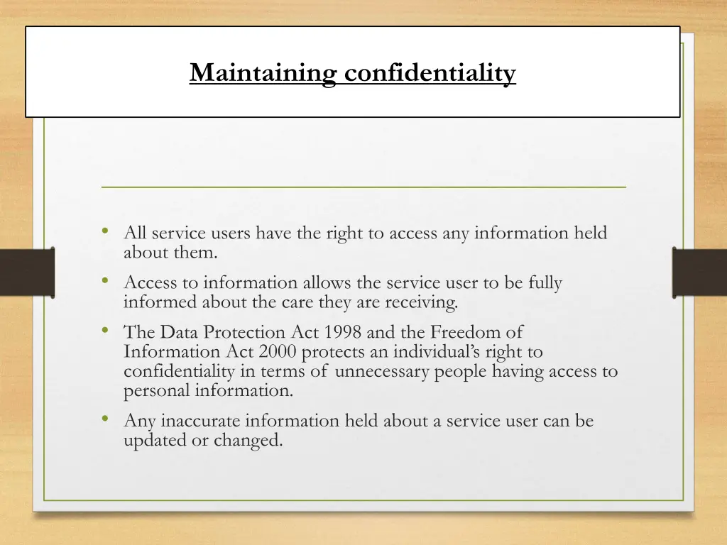 maintaining confidentiality