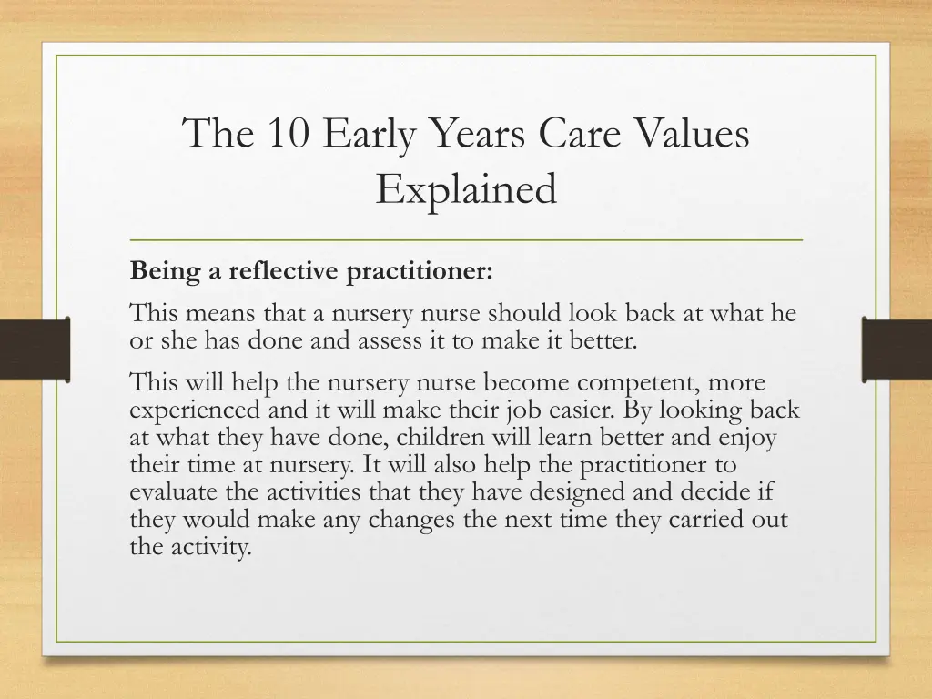 the 10 early years care values explained 3