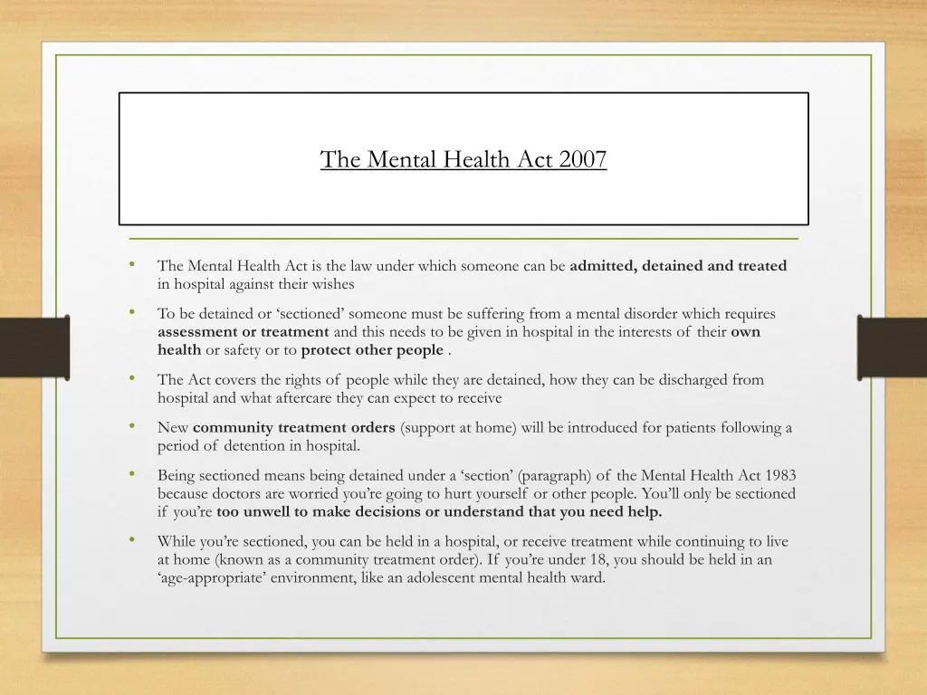 the mental health act 2007