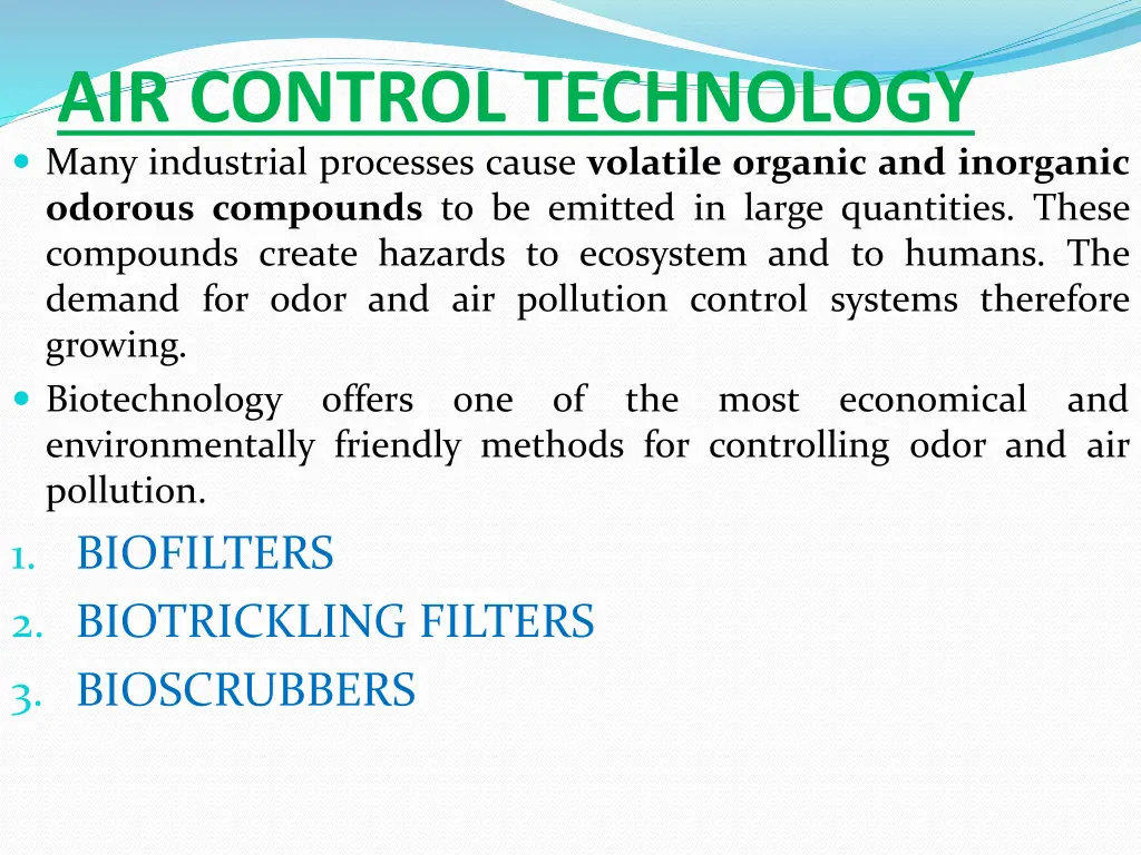 air control technology many industrial processes