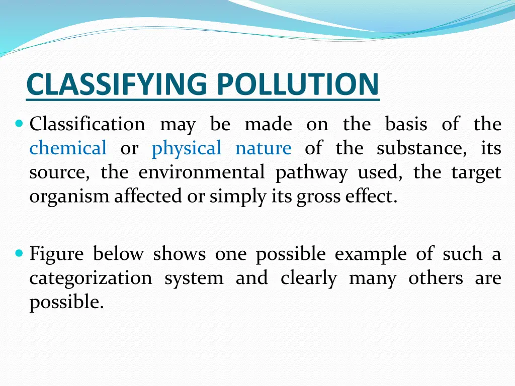 classifying pollution