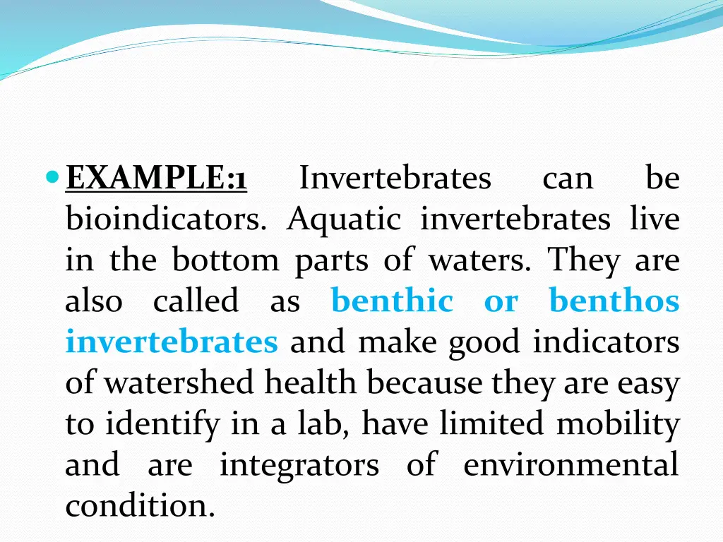 example 1 bioindicators aquatic invertebrates