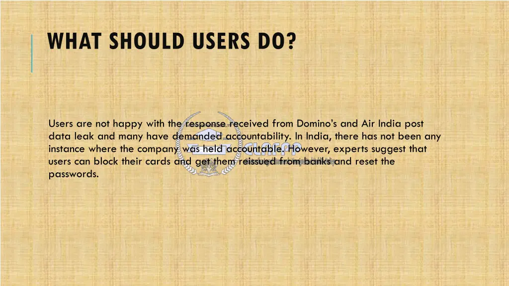 what should users do