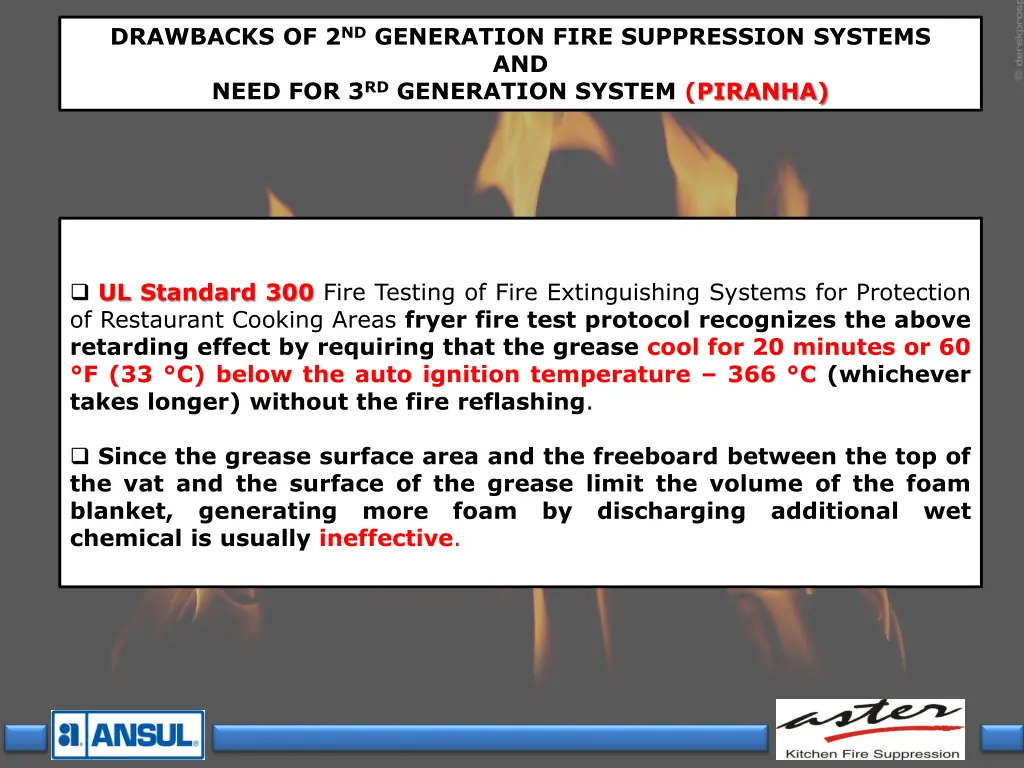 drawbacks of 2 nd generation fire suppression 1