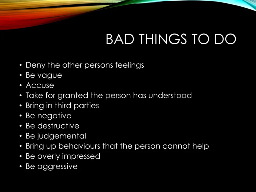 bad things to do