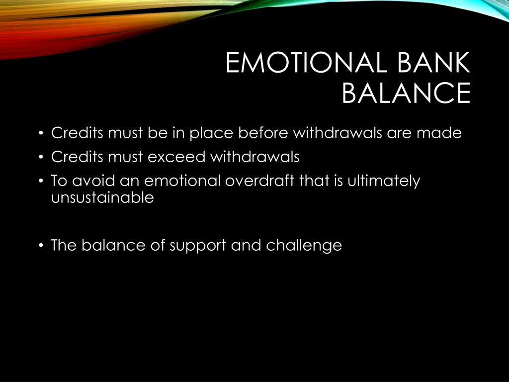 emotional bank balance