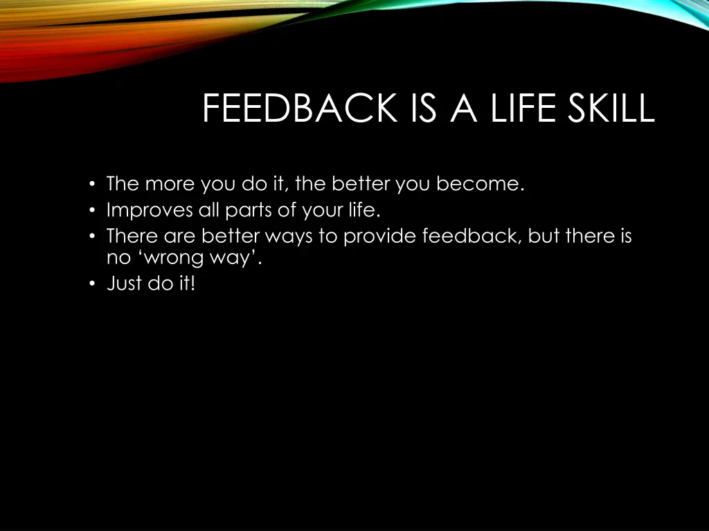 feedback is a life skill