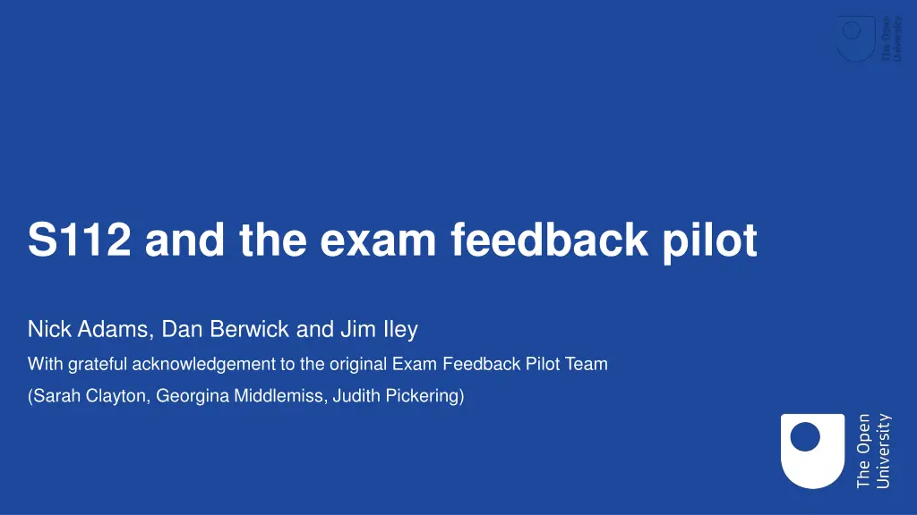 s112 and the exam feedback pilot