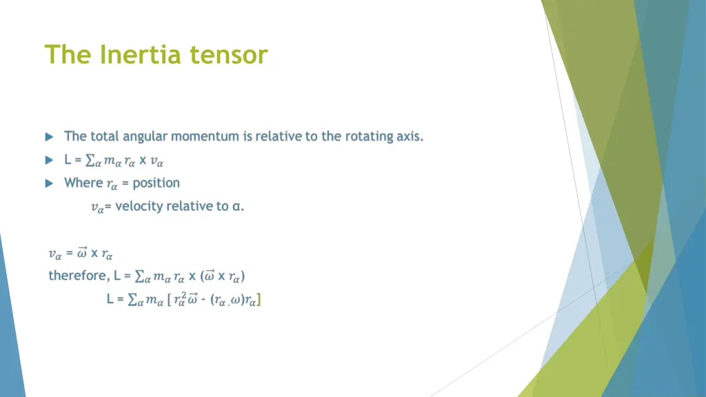 the inertia tensor