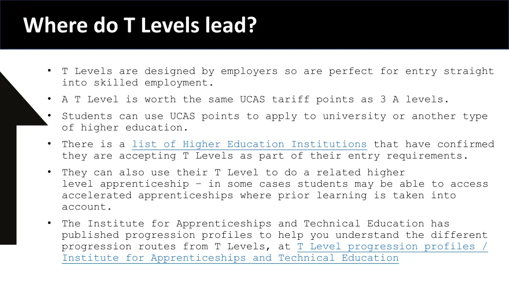 where do t levels lead