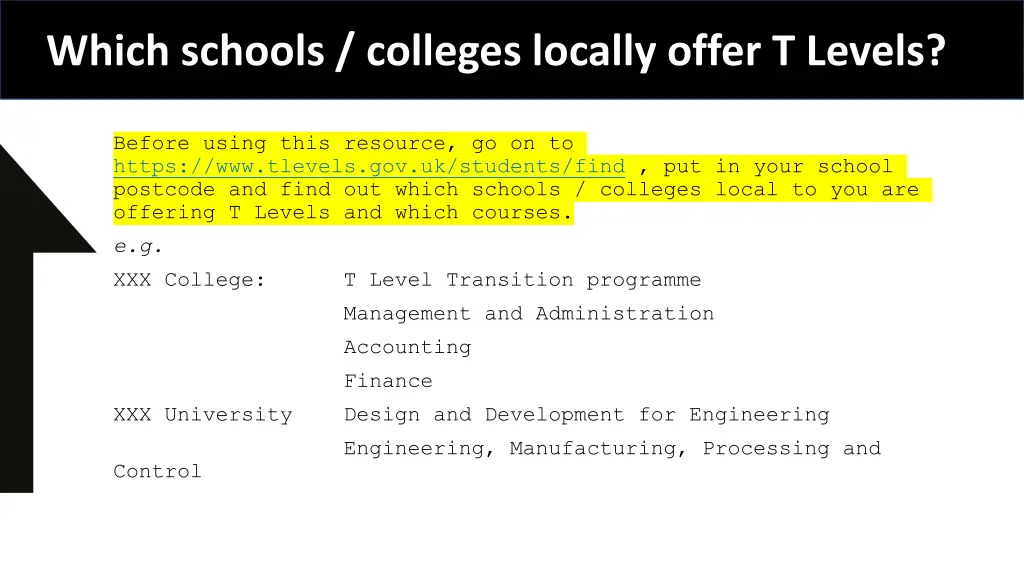 which schools colleges locally offer t levels