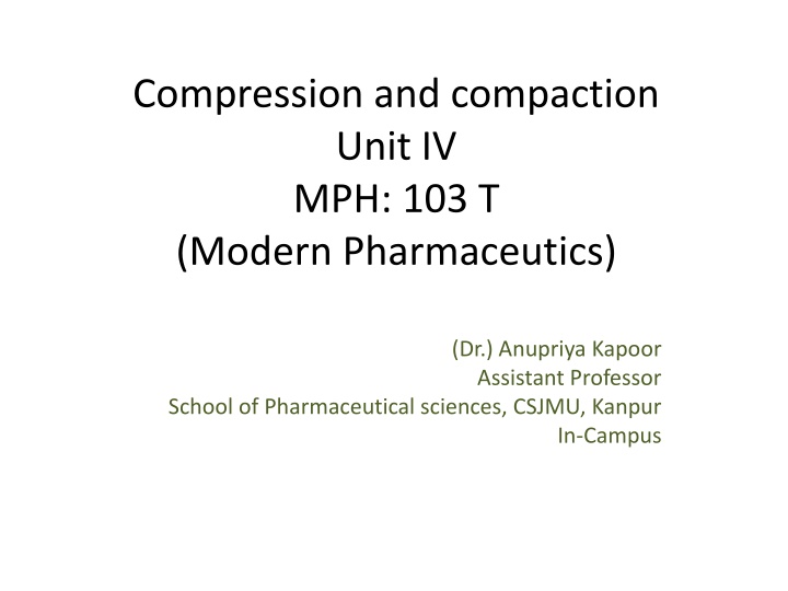 compression and compaction unit