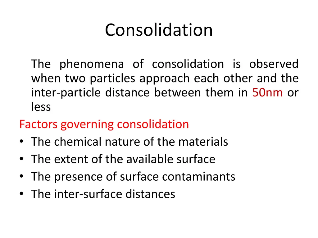 consolidation