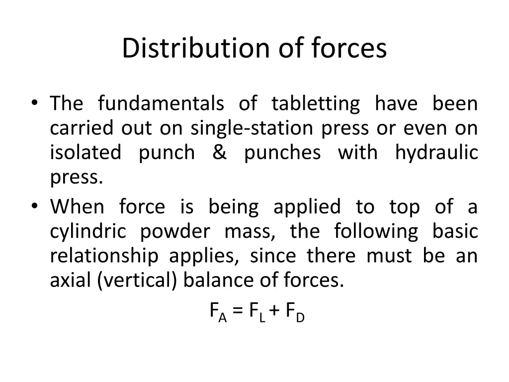 distribution of forces