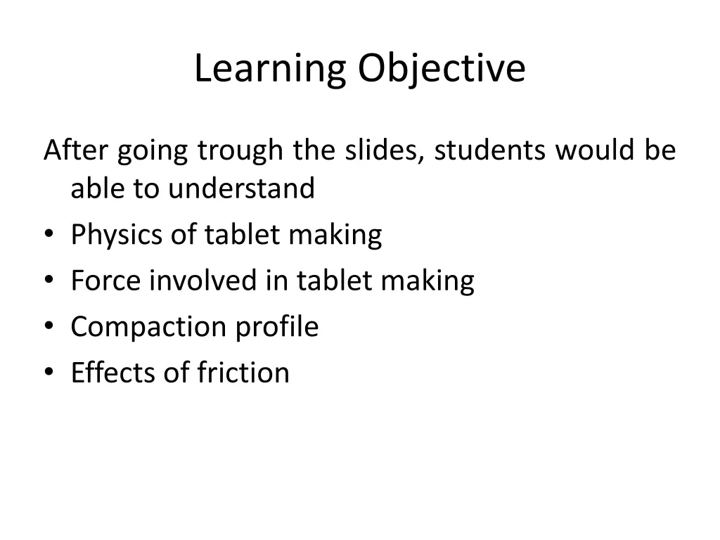 learning objective