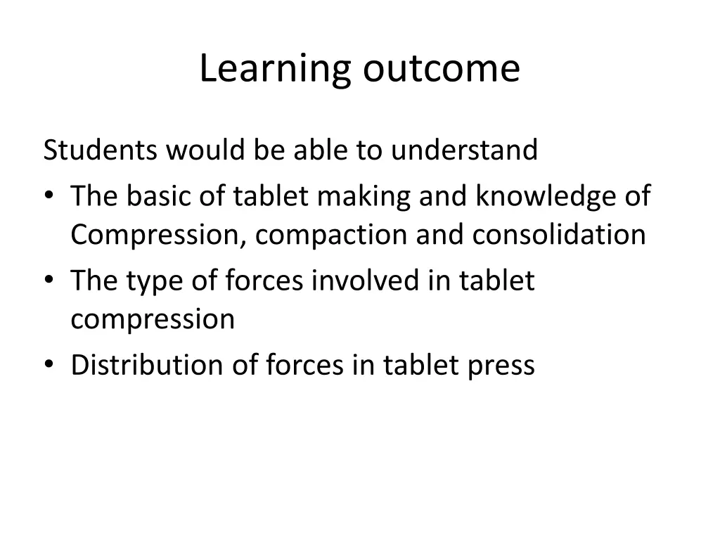 learning outcome