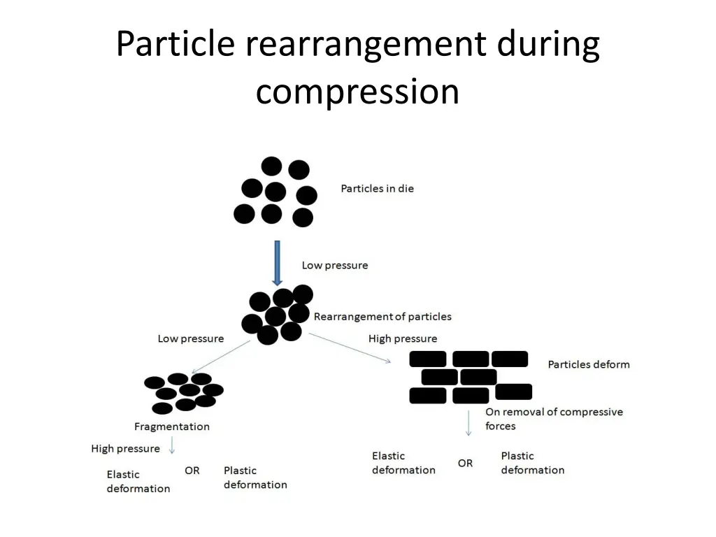 particle rearrangement during compression