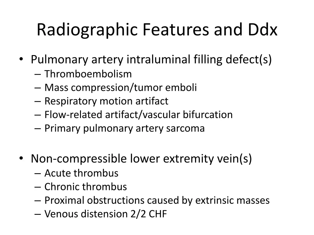 radiographic features and ddx