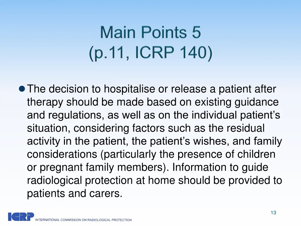 the decision to hospitalise or release a patient