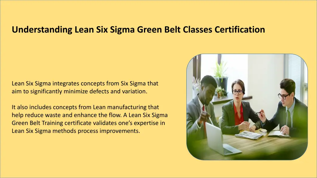 understanding lean six sigma green belt classes