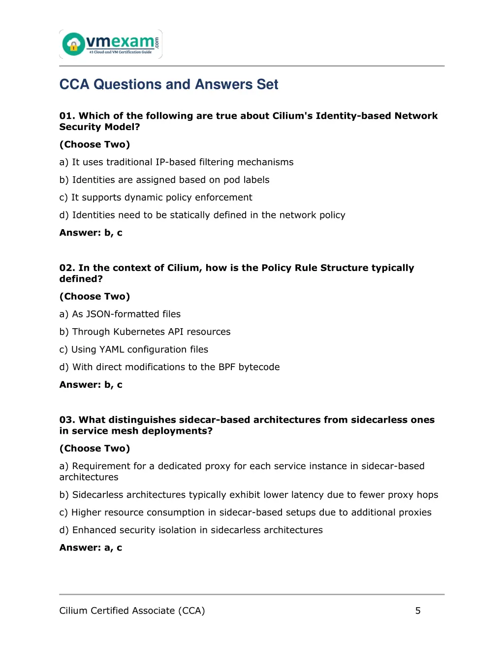 cca questions and answers set