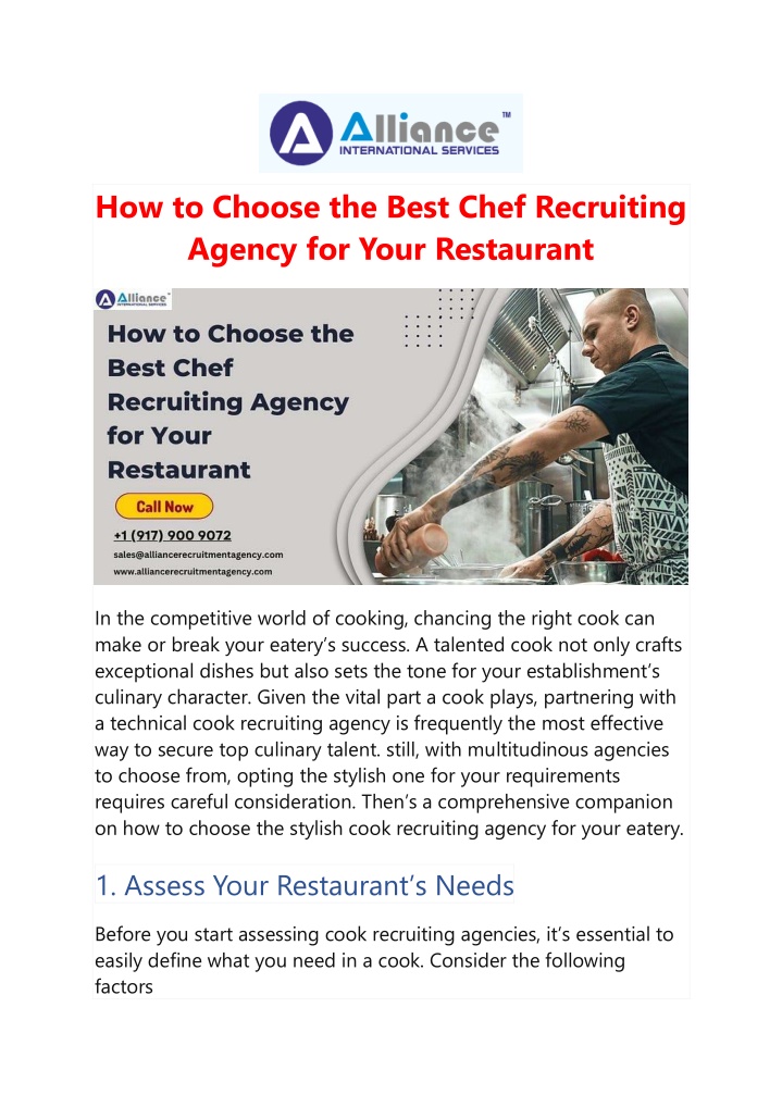 how to choose the best chef recruiting agency