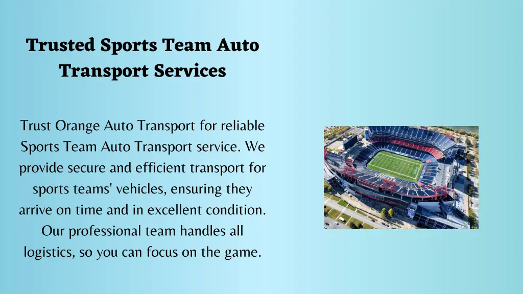 trusted sports team auto transport services