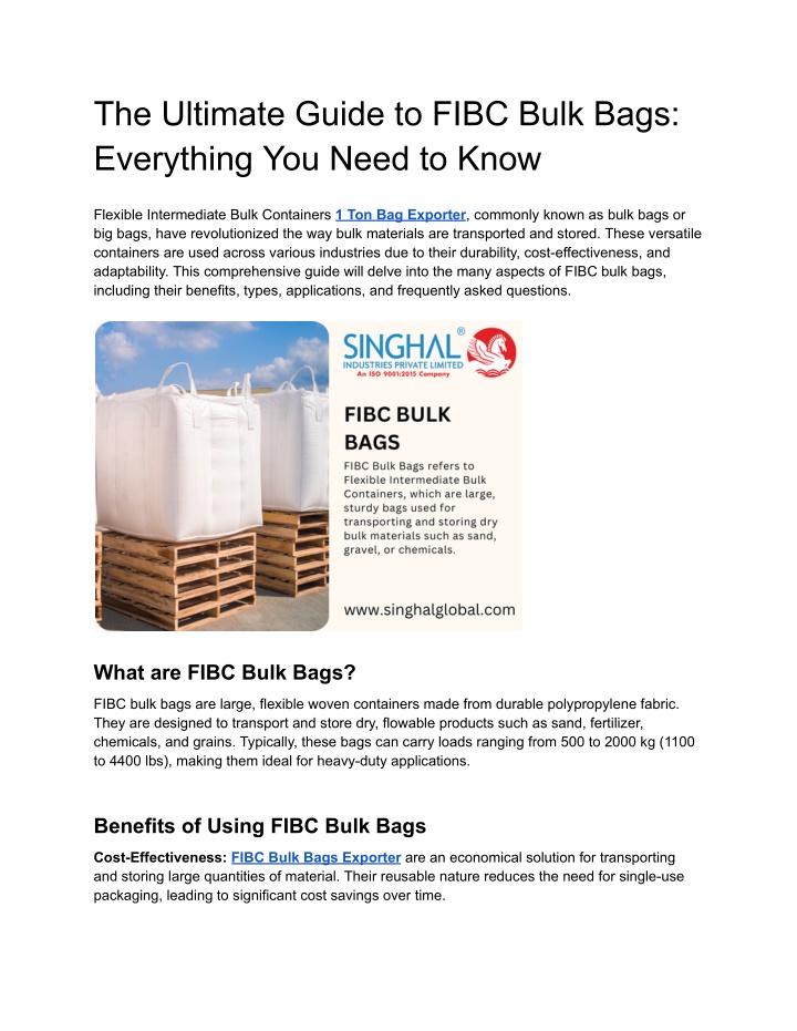 the ultimate guide to fibc bulk bags everything