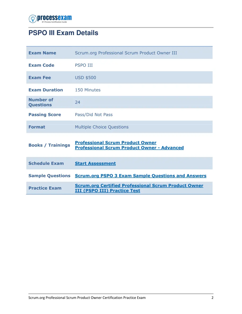 pspo iii exam details