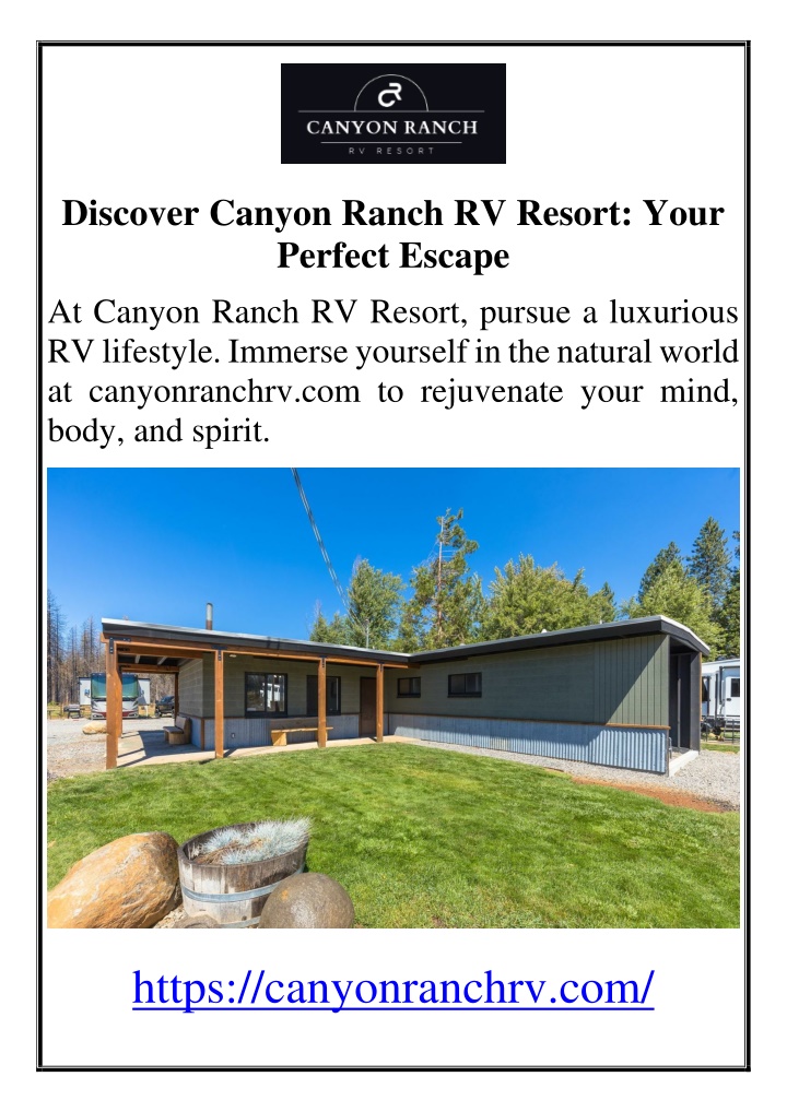 discover canyon ranch rv resort your perfect