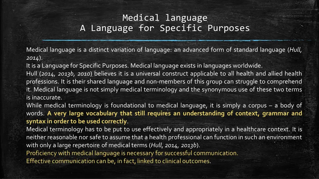 medical language a language for specific purposes