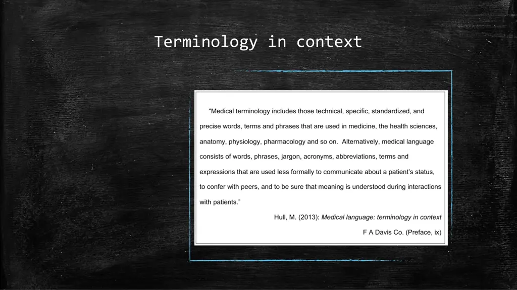 terminology in context