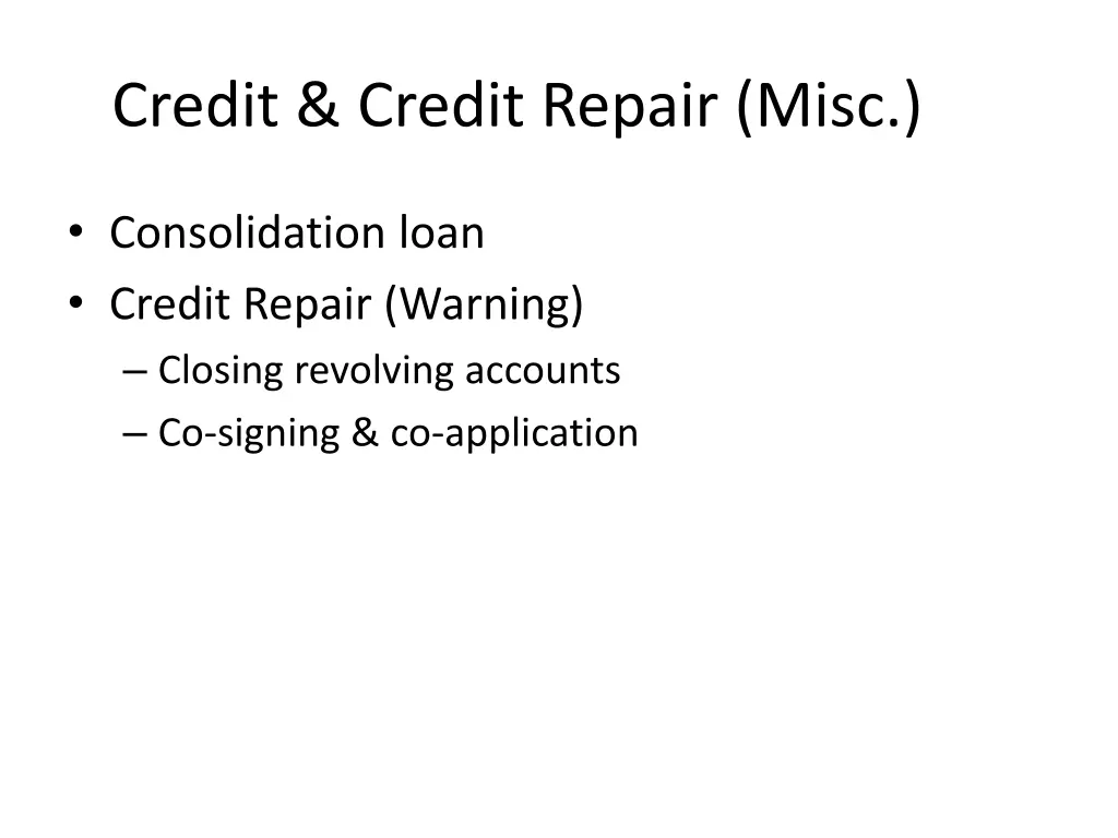 credit credit repair misc