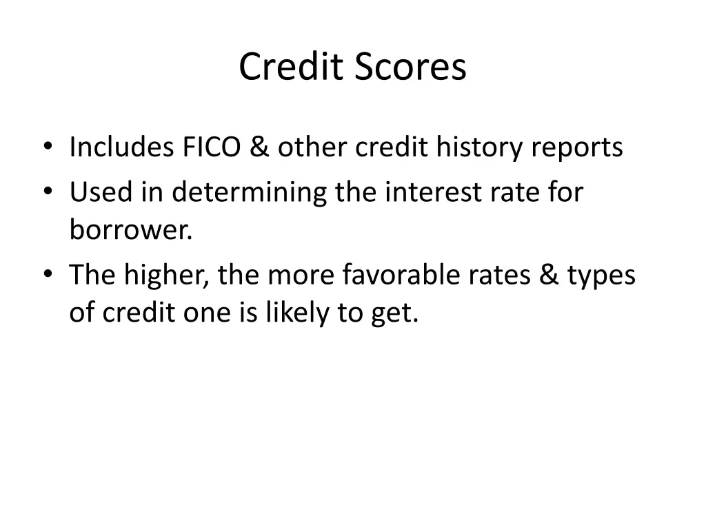 credit scores