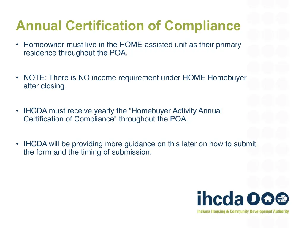 annual certification of compliance