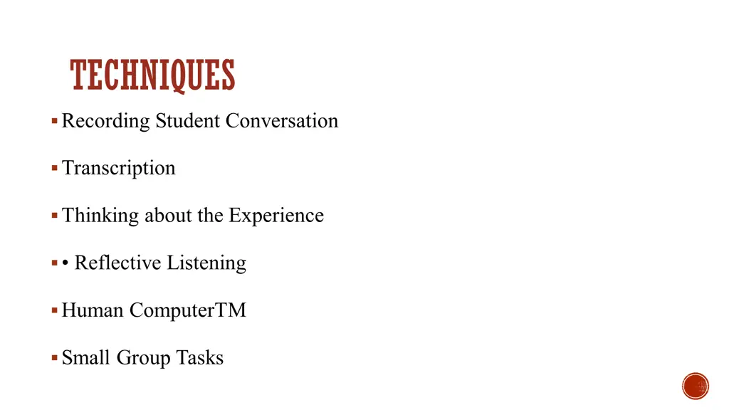 techniques recording student conversation