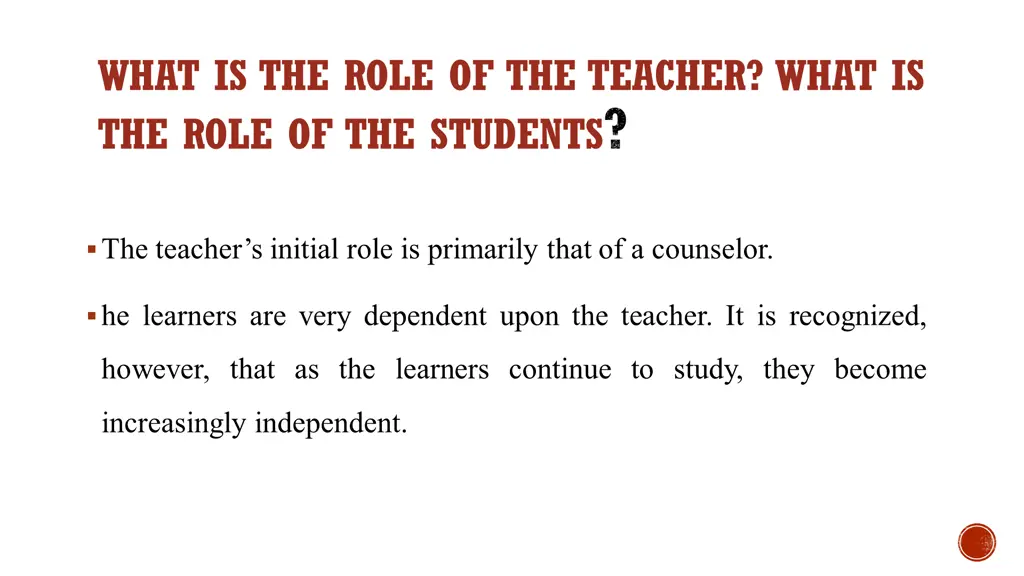 what is the role of the teacher what is the role