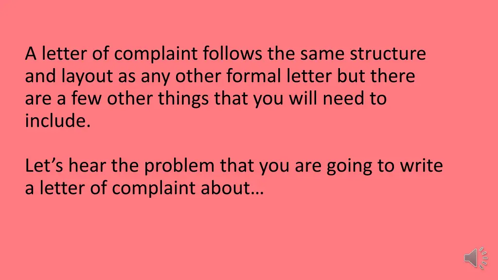 a letter of complaint follows the same structure