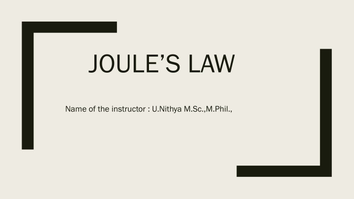 joule s law