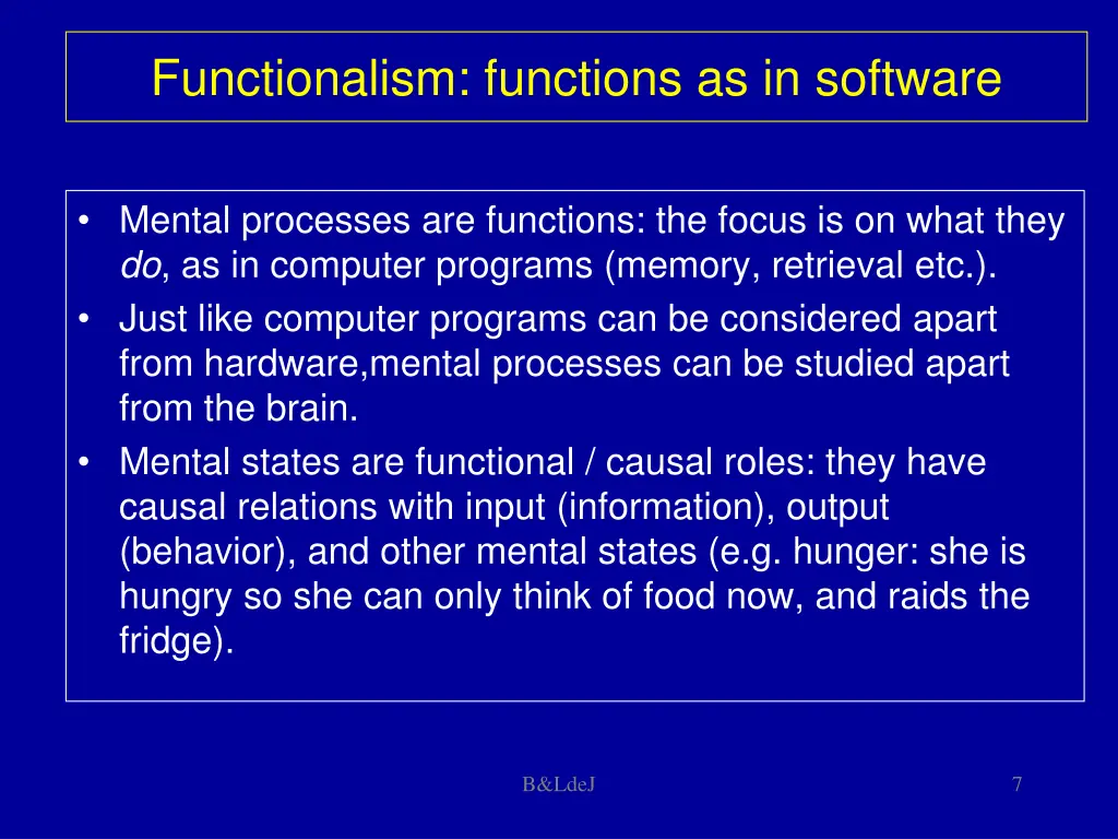 functionalism functions as in software