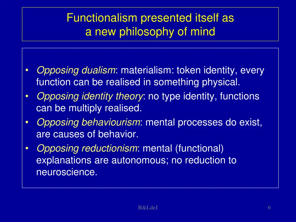 functionalism presented itself