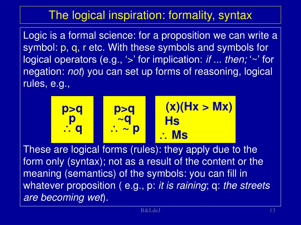 the logical inspiration formality syntax