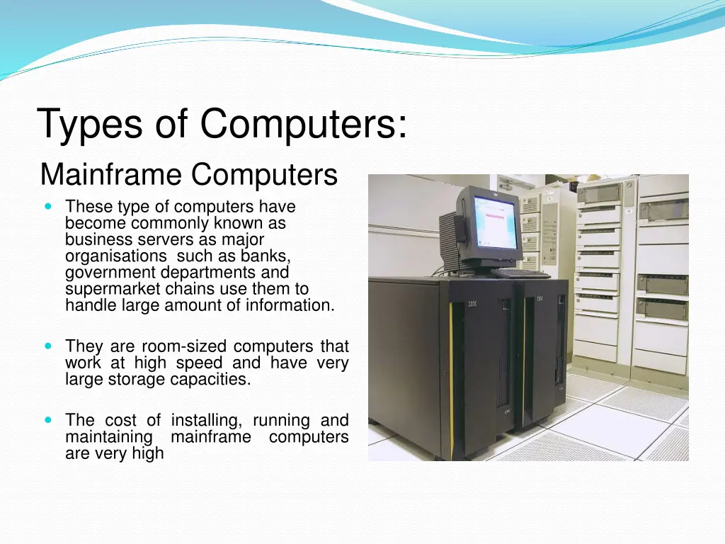 types of computers mainframe computers these type